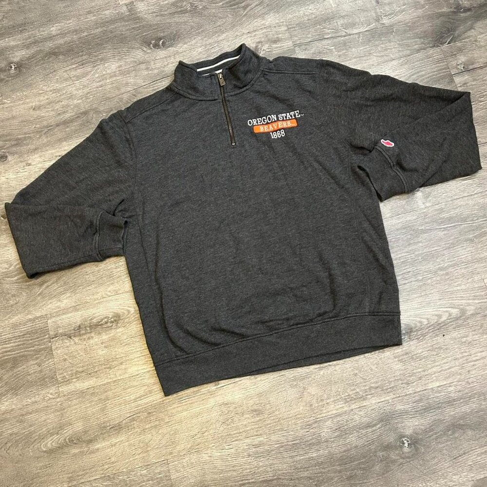 Oregon State University Beavers Quarter 1/4 Zip Sweater Sweatshirt Size Large
